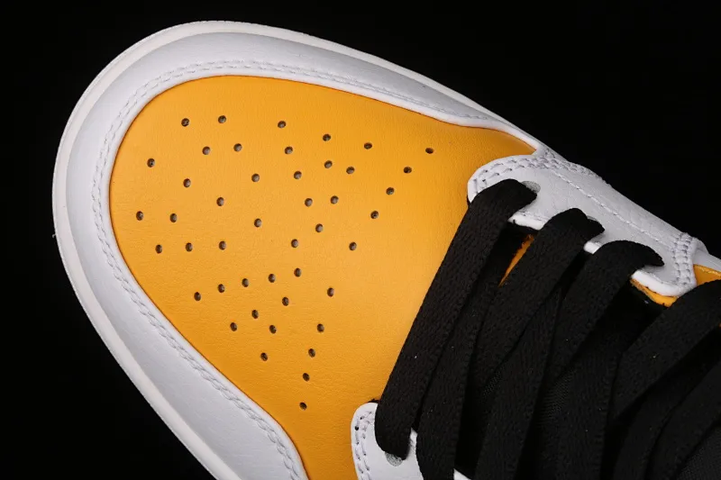All categories Air Jordan Jordan series basketball shoes Air Jordan 1 Mid G version pure original Air Jordan 1 Mid AJ1 Joe 1 white and yellow Zhongbang basketball shoes 554724-170